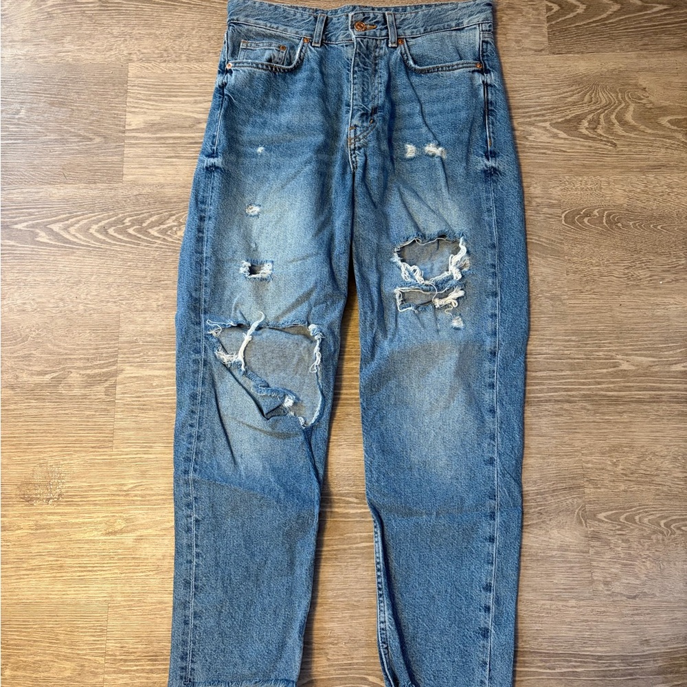 H&M Distressed Blue Women's Ankle Jeans